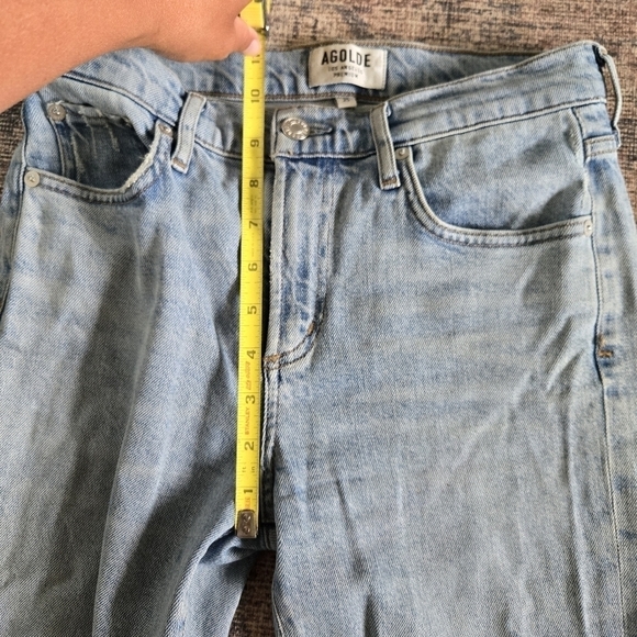 AGOLDE Toni Mid Rise Skinny in Daylight Light Blue Denim Jeans Ankle Cropped 25 - Picture 5 of 9